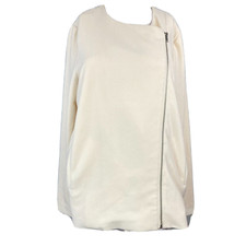 Jack Blazer Jacket Womens Sz S Ivory Cream Side Zip Stretch Pockets