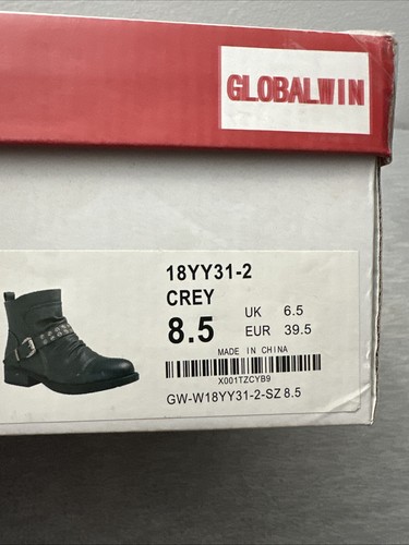 Global Win Black Leather Boots Women’s With Zipper Size 8.5 - Picture 11 of 13