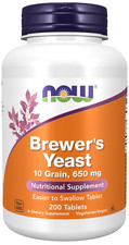 Brewer's Yeast - 200 Easier to Swallow Tablets, 10 Grain, 650 mg