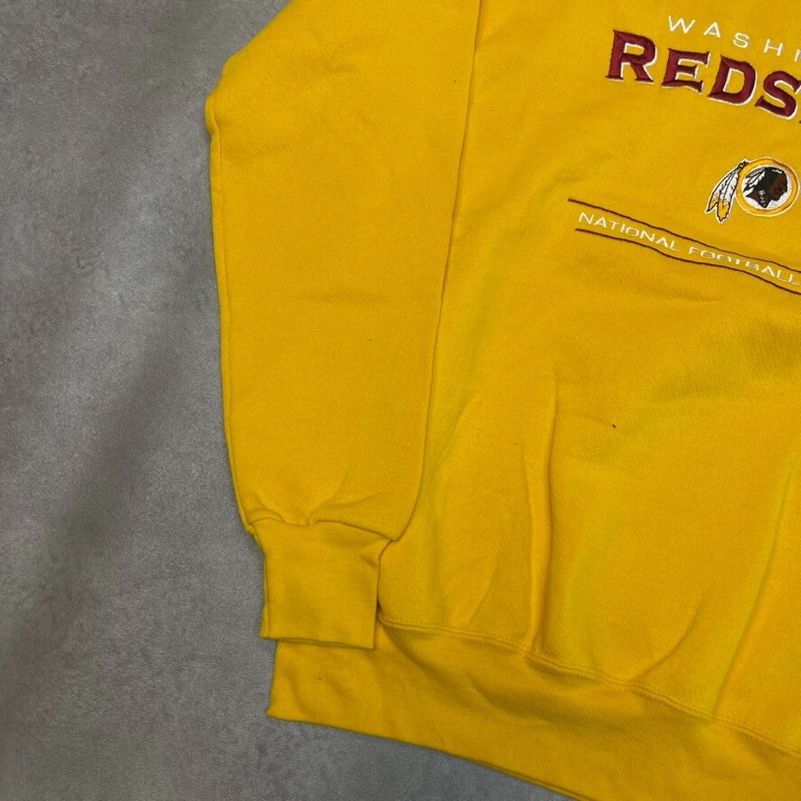 NFL Redskins Sweatshirt Mens Medium Pullover Crew Neck Jumper, Yellow image 6