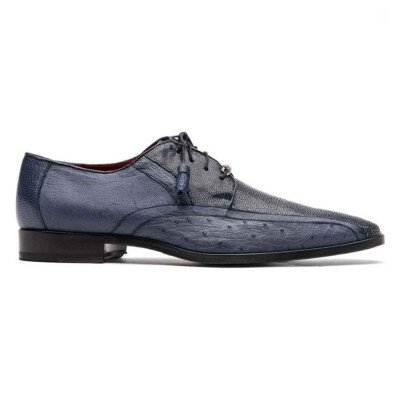 MARCO DI MILANO Lucca Kleid Derby Marineblau Teufelsrochen Und Strauß Schuhe
