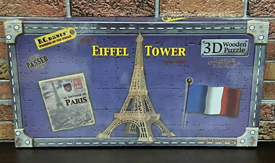B.C. Bones 3D Wooden Puzzle Paris Eiffel Tower 36  High x 25'' Wide - Sealed