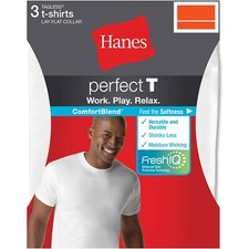 Hanes  Men's ComfortBlend  3-Pack Crew-Neck T-SHIRTS " TAGLESS-FreshIQ  "