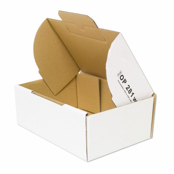 50 X Warensendung Kartons 230 X 150 X 85 Mm Post Paket Faltschachtel Op 281W-image