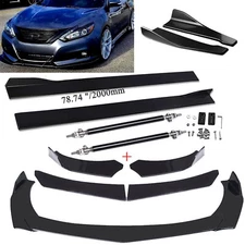 Front Bumper Chin Lip Splitter Spoiler Body Kit + Strut Rods For Nissan Altima