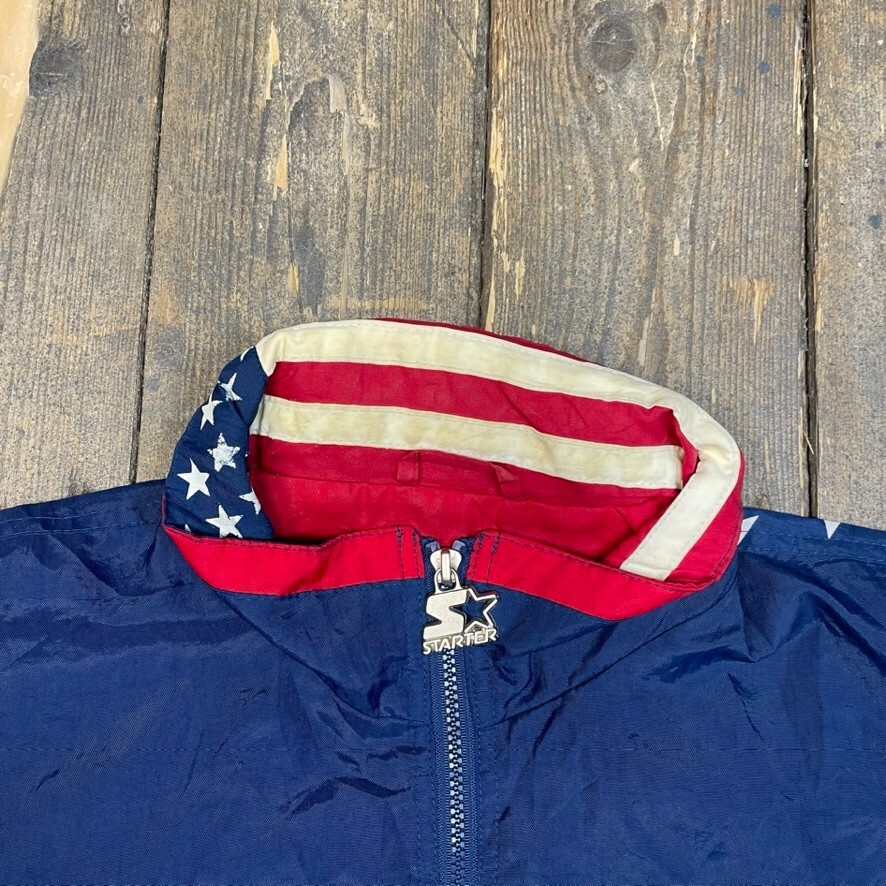Starter Olympics Track Jacket Mens Atlanta 1996 Windbreaker, Navy, Medium image 8