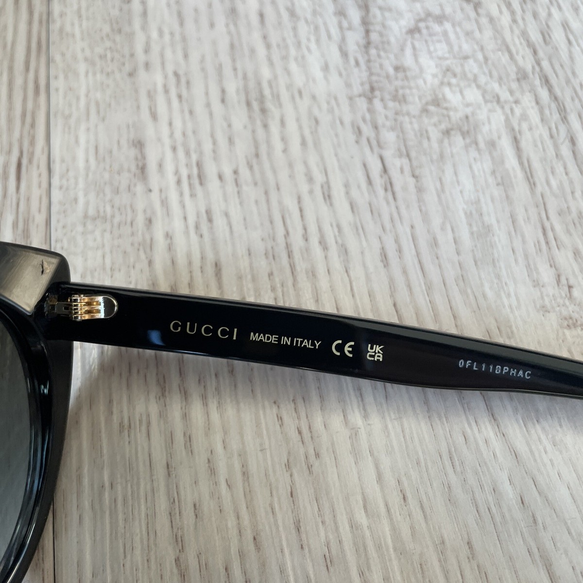 Gucci Cat Eye Black/Grey 55 mm Ladies Sunglasses GG0325S 001 