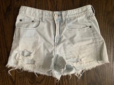 BP Distressed Cut Off Denim Shorts Juniors Size 5 Light Wash Blue Cotton