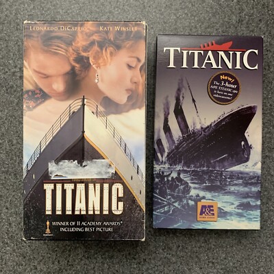 A&E 1994 Titanic Documentary VHS & Titanic Movie 2 VHS Set DiCaprio Winslet