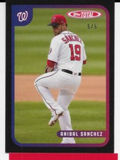 2020 Topps Total Black #180 Anibal Sanchez Washington Nationals 5/5 Wave 2