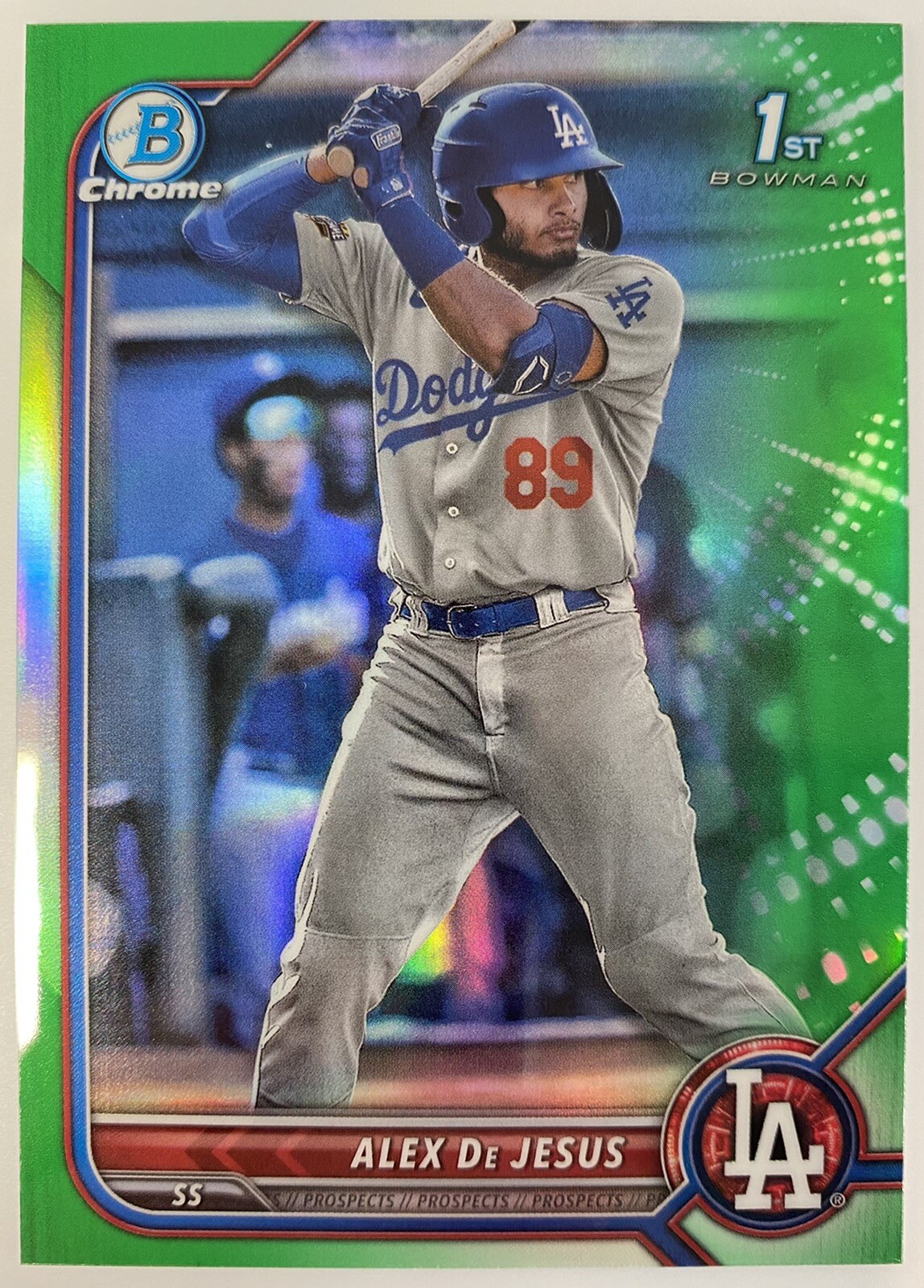 2022 Topps Bowman Chrome ALEX DE JESUS 1st Auto #CPA-AD Green Refractor /99