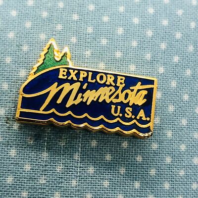 Explore Minnesota Souvenir State Enamel Lapel Pin