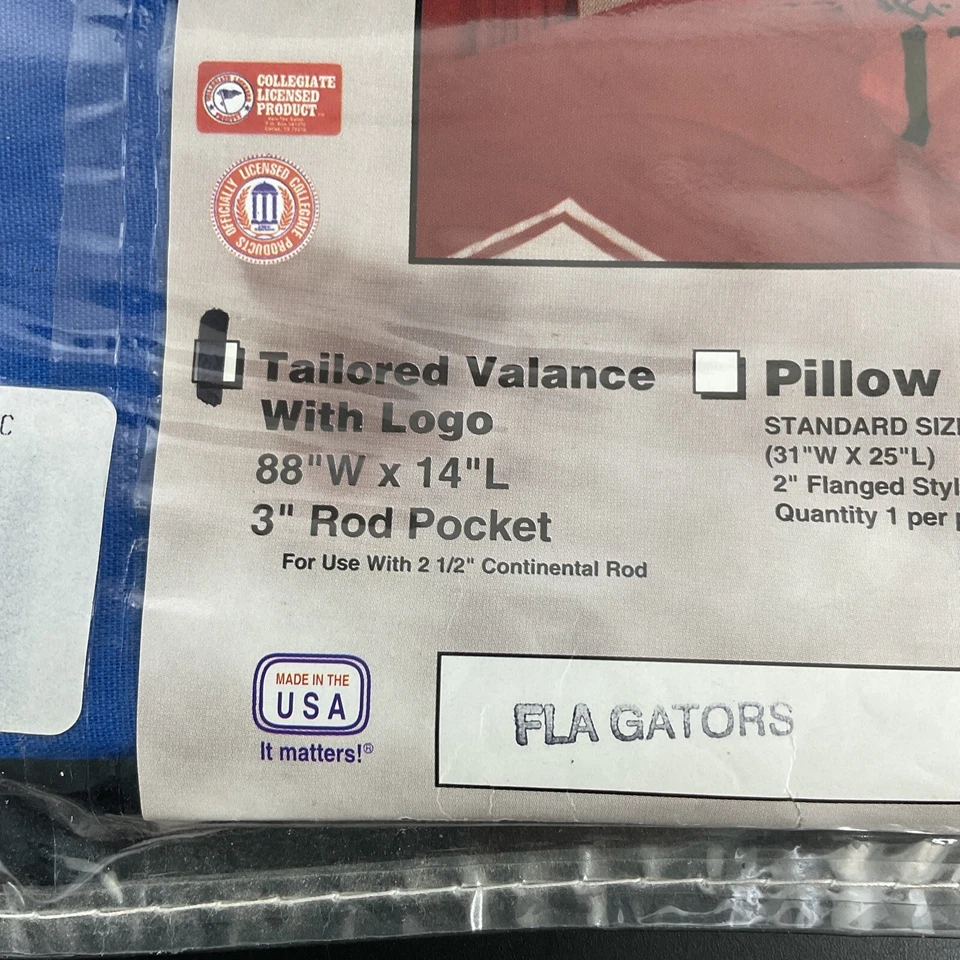Cenefa de cortina a medida University of Florida Gators 88" X 14" Foto 3 de 4
