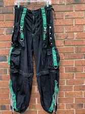 Vintage Unisex Or Mens Tripp N.Y.C. Gothic Rave Pants Size XSmall Black  Green