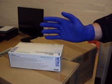 3 X BOX/100 700104 ANSELL MICROTOUCH LARGE PURPLE NITRILE DISPOSABLE GLOVES