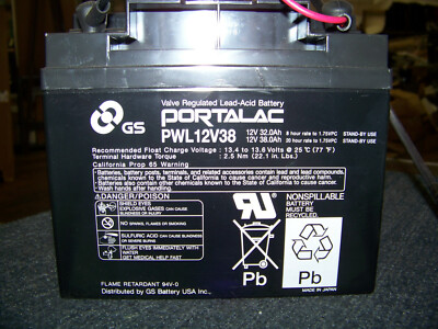 Portalac valve regulated lead-acid battery 12V nonspillable