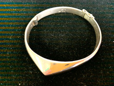 925 Sterling Silver Hinged Oval Bangle Bracelet - 35.4 Grams