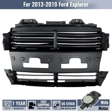 Front Bumper Cover Radiator Grille Shutter For 2013-2019 Ford Explorer w/ Motor