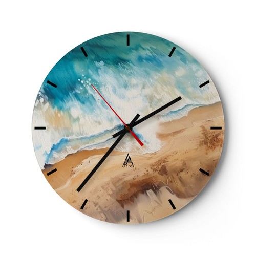 Horloge murale en verre 40x40cm Silencieuse Marbre Élégant