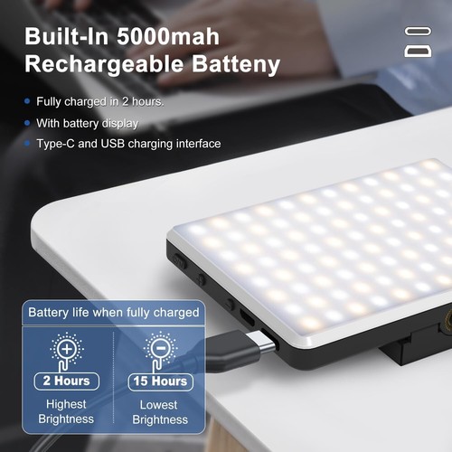 Lampa do selfie, lampa telefonu z przednim i tylnym klipsem, przenośne światło 60 LED - Zdjęcie 6 z 9