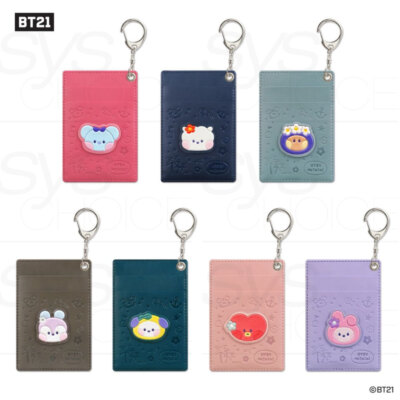 BTS BT21 Official Authentic Goods Leather Patch Card Holder