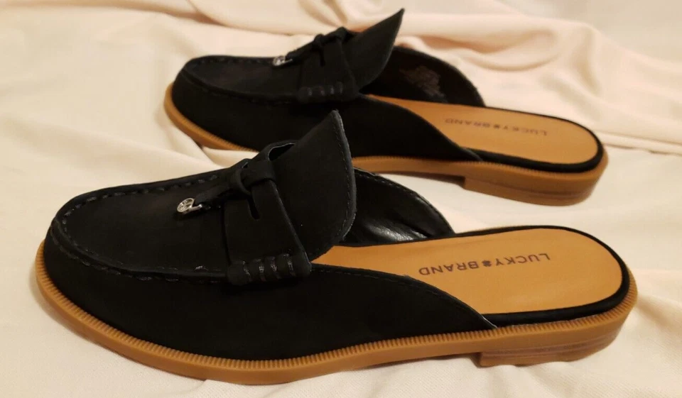 Lucky Brand Laviny Mule Slide Mujer Talla 5 1/2 M Paz Signo en Borla NUEVO Foto 2 de 4