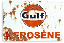 TIN SIGN Gulf Kerosene Gas Oil Sign, Station, Garage, Auto Shop, Retro, A420