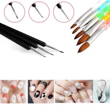 8Pcs New Acrylic 3D Painting Drawing UV Gel DIY Brush Pen Tool Nail Art Set