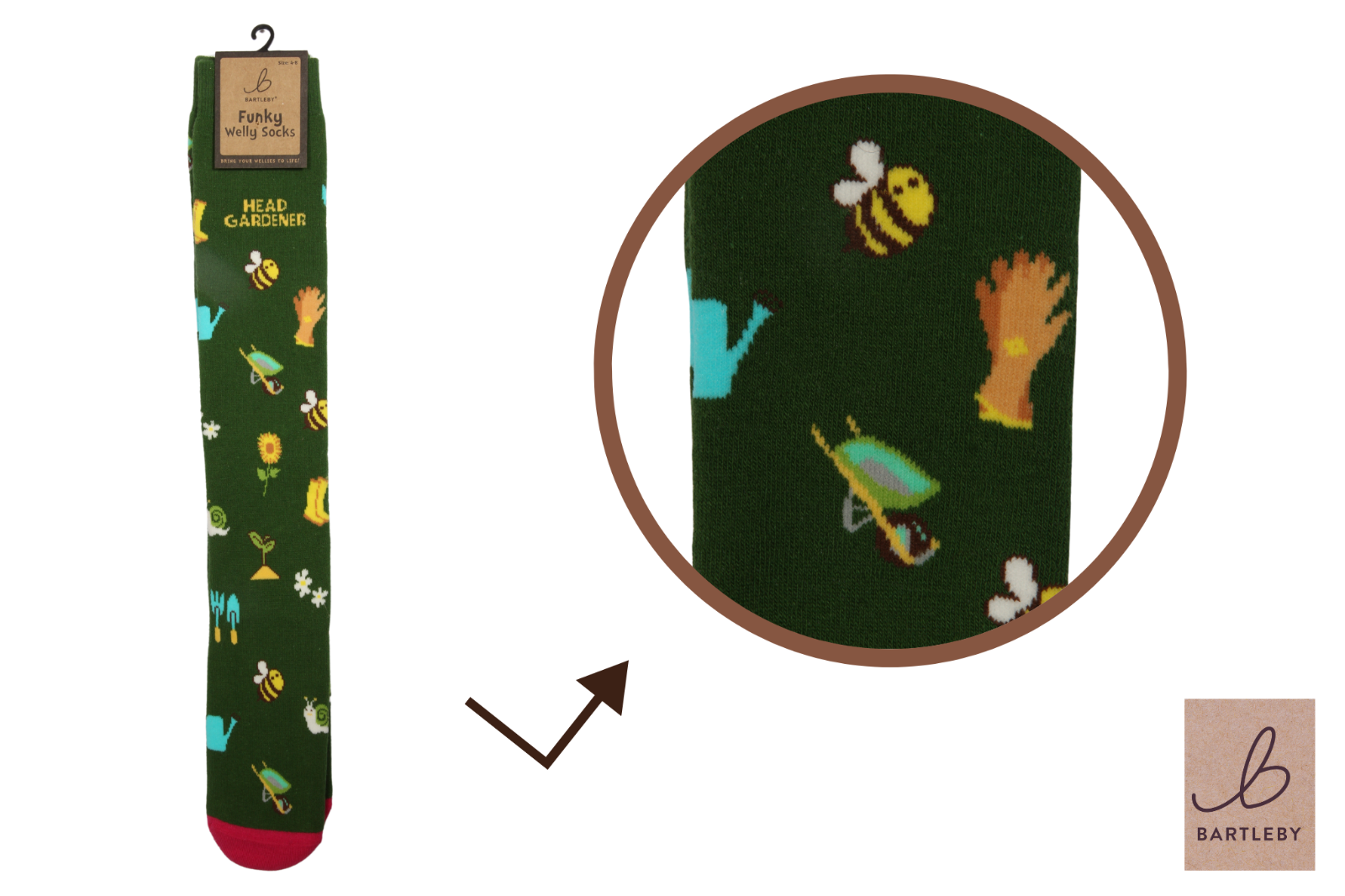 Ladies Funky Welly Sock: Head Gardener