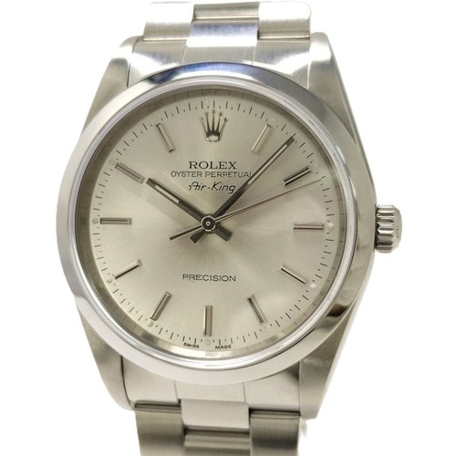 ROLEX Air King Automatic SS Silver Dial D Number 14000M Used SKAI-0