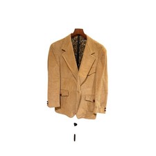 Vtg 70s Hudson's Academia Darwood Corduroy Blazer Tan Belted Back Sport Coat L