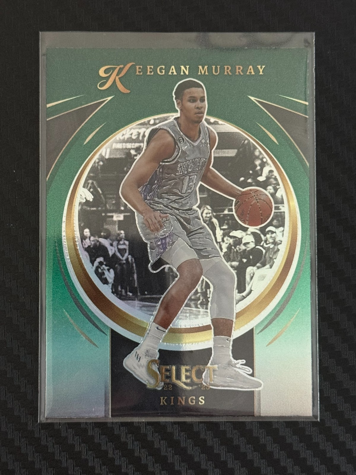 2022-23 Panini Select #15 Keegan Murray Select Certified Green Prizm KINGS
