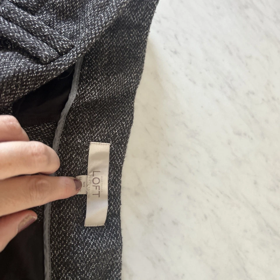 Anne Taylor Loft Women’s Kate Black Wool Mix Wide Leg Trouser Size 14 - Изображение 3 из 4