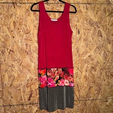 VTG Y2K Original Midi Dress Pink Green Floral Colorblock Vaca Summer Feminine S
