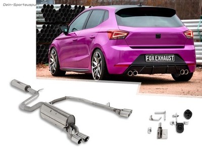 FOX Sport-Komplettanlage Seat Ibiza 6F 1.0l für Rieger-Heckeinsatz je 2x76mm