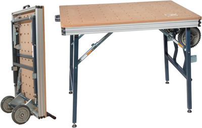 Multi-Functional Portable Workbench with Wheels for DIY Projects