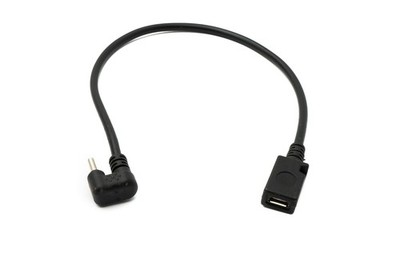 SYSTEM-S USB 3.1 Kabel 30 cm Typ C Stecker zu 2.0 Micro B Buchse 180° U Turn