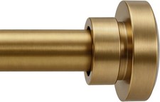 Warm Gold Shower Curtain Rod 34 to 82 Tension No Drill Adjustable