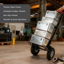 550 lb Heavy Duty Cart Dolly Push Hand Truck Moving w/ 10" Rubber Wheels
