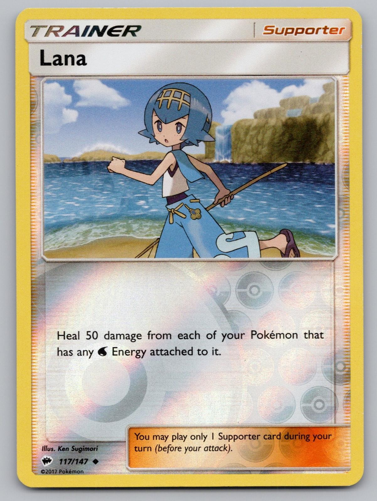 Lana 117/147 Uncommon Burning Shadows Pokemon Reverse Holo LP
