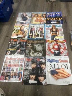 Rolling Stone magazines lot of 12 2001 The Beatles Bob Dylan good condition