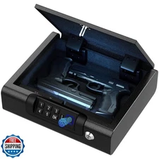 Biometric Gun Safe for Pistols 3-Ways unlock Fingerprint Digital PIN Key Unlo