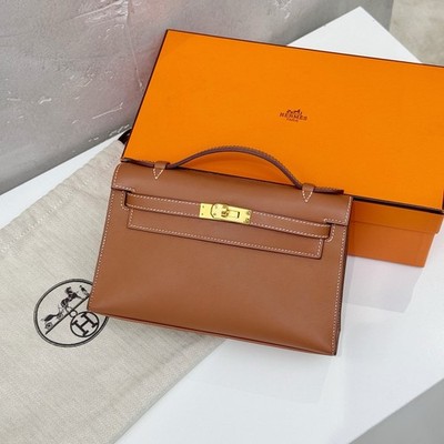 Hermes Mini Kelly Brown Gold Hardware Top Handle Bag For Women | eBay