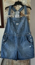 NWT Levi's Women's XL Two Horse Brand Denim Overalls Vintage Style Shortall