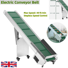47" L Electric Conveyor Belt 25.59'' L Height  49ft/min Max Spd PVC Rubber Belt