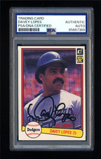 DAVEY LOPES SIGNED 1982 DONRUSS CARD PSA/DNA AUTOGRAPHED LOS ANGELES DODGERS