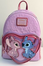 Loungefly Disney Lilo  Stitch Angel  Stitch Heart Moving Mini Backpack - NWT
