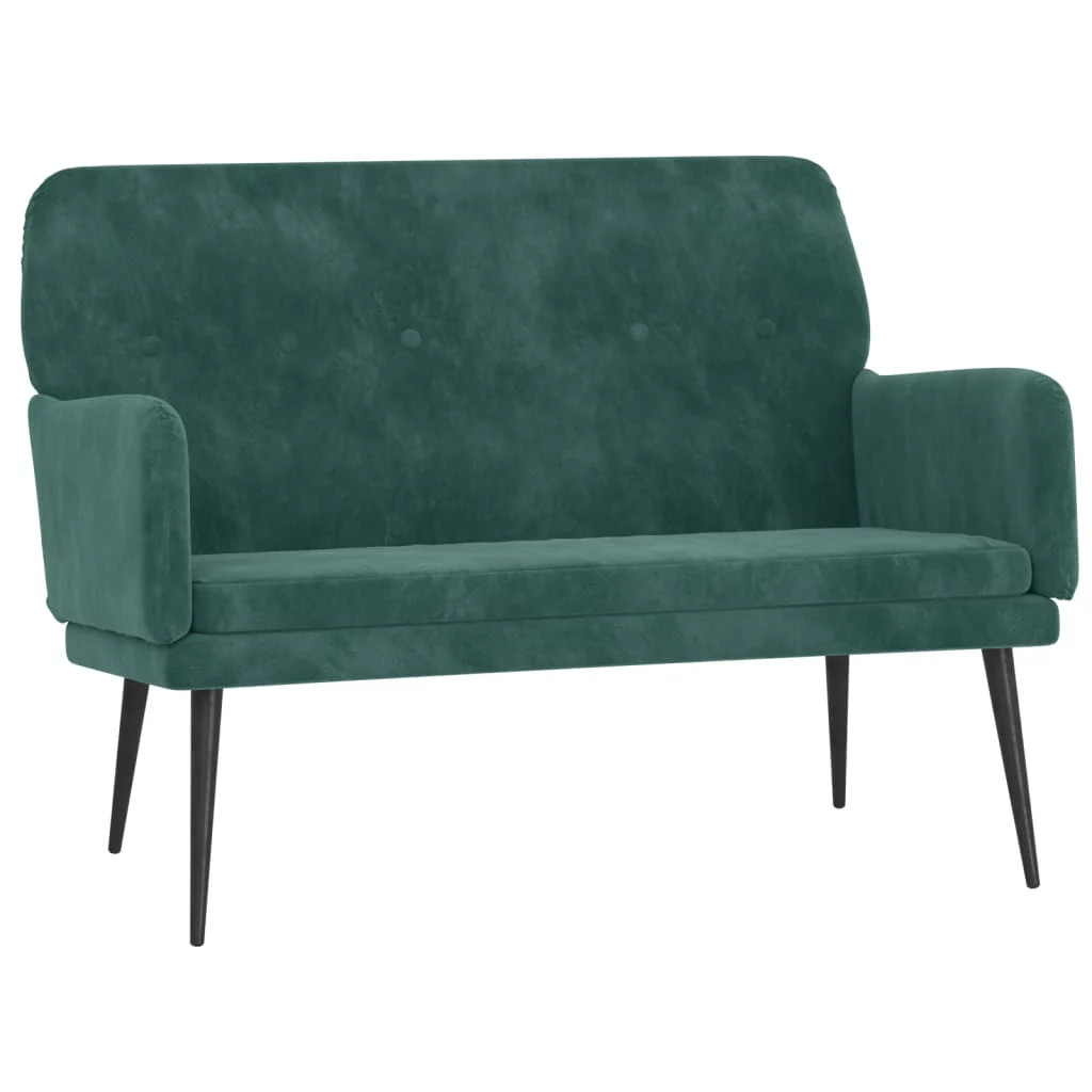 Banc velours vert foncé 108 x 79 x 79 cm banquette de salon chic Helloshop26