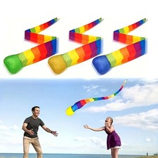 3Pcs Throw And Catch Ball With Rainbow Tail Foam Balls Colorful Tail Balls