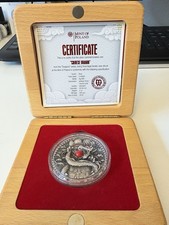 Mint of Poland 2018 Chinese Dragon 2 Dollars Silver Coin Antique Finish Coral 